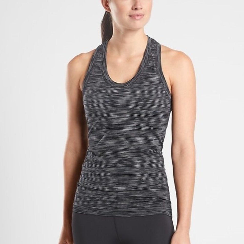 Athleta Momentum Racerback Tank B&W Spacedye, Medium
